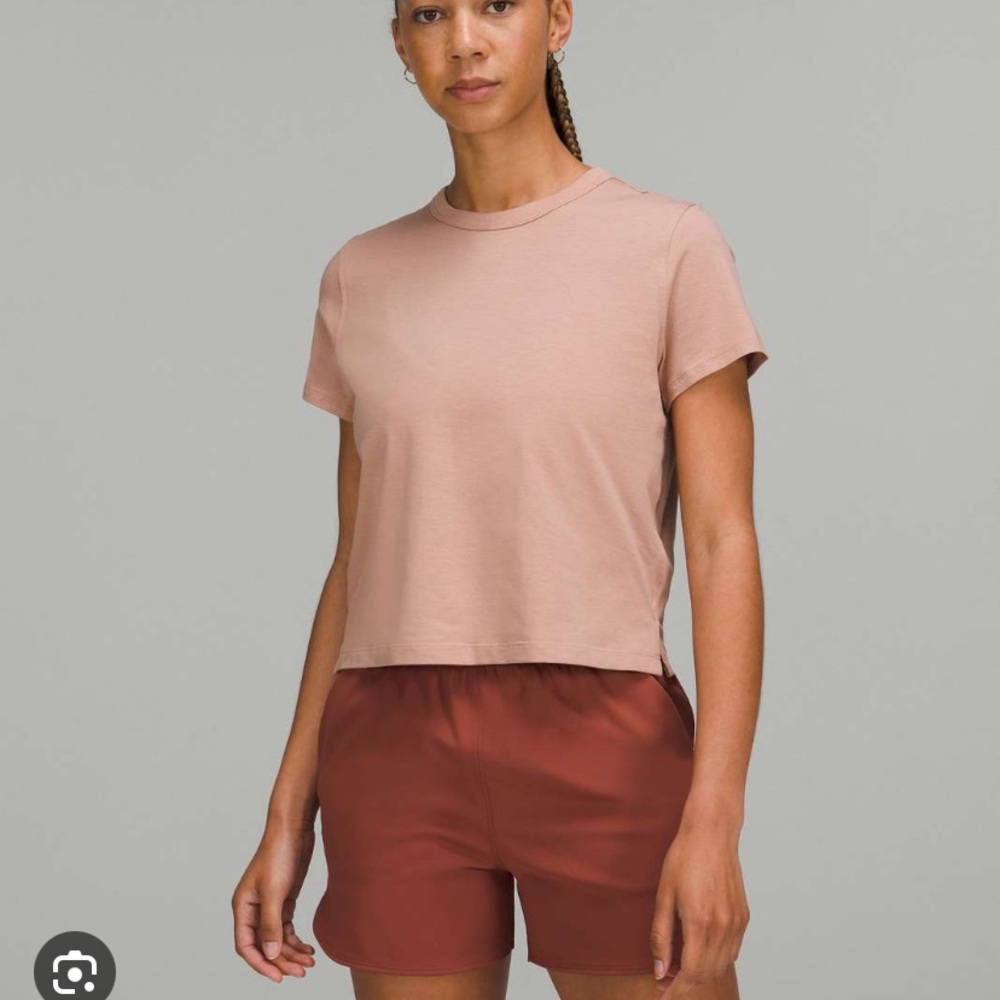 Lululemon pink clay classic fit cropped tee